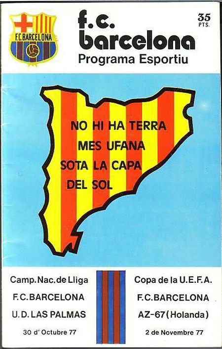 AZ Programma 2-nov-1977 Barcelona uit